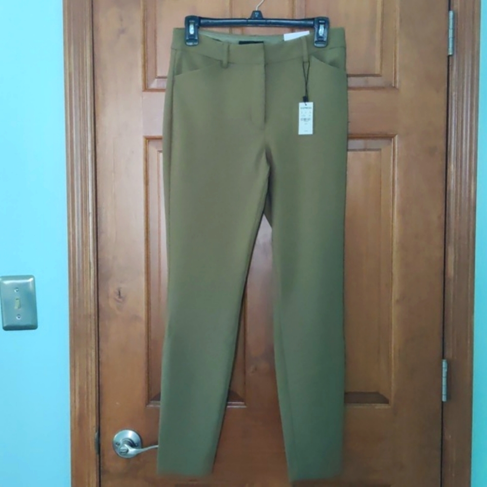 Express Skinny High Rise 6R Khaki Olive Green NWT